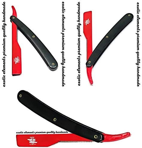 Amazing Color Combination Red and Black Straight Edge Cut Throat Razor ...