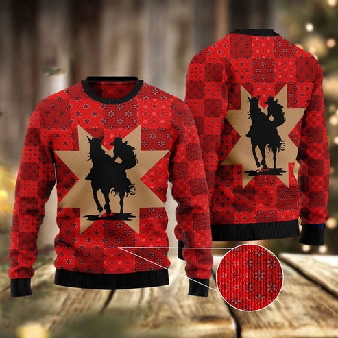 Amazing Cowgirl 3D Christmas Sweater, Funny Xmas Sweater, Sweater Xmas