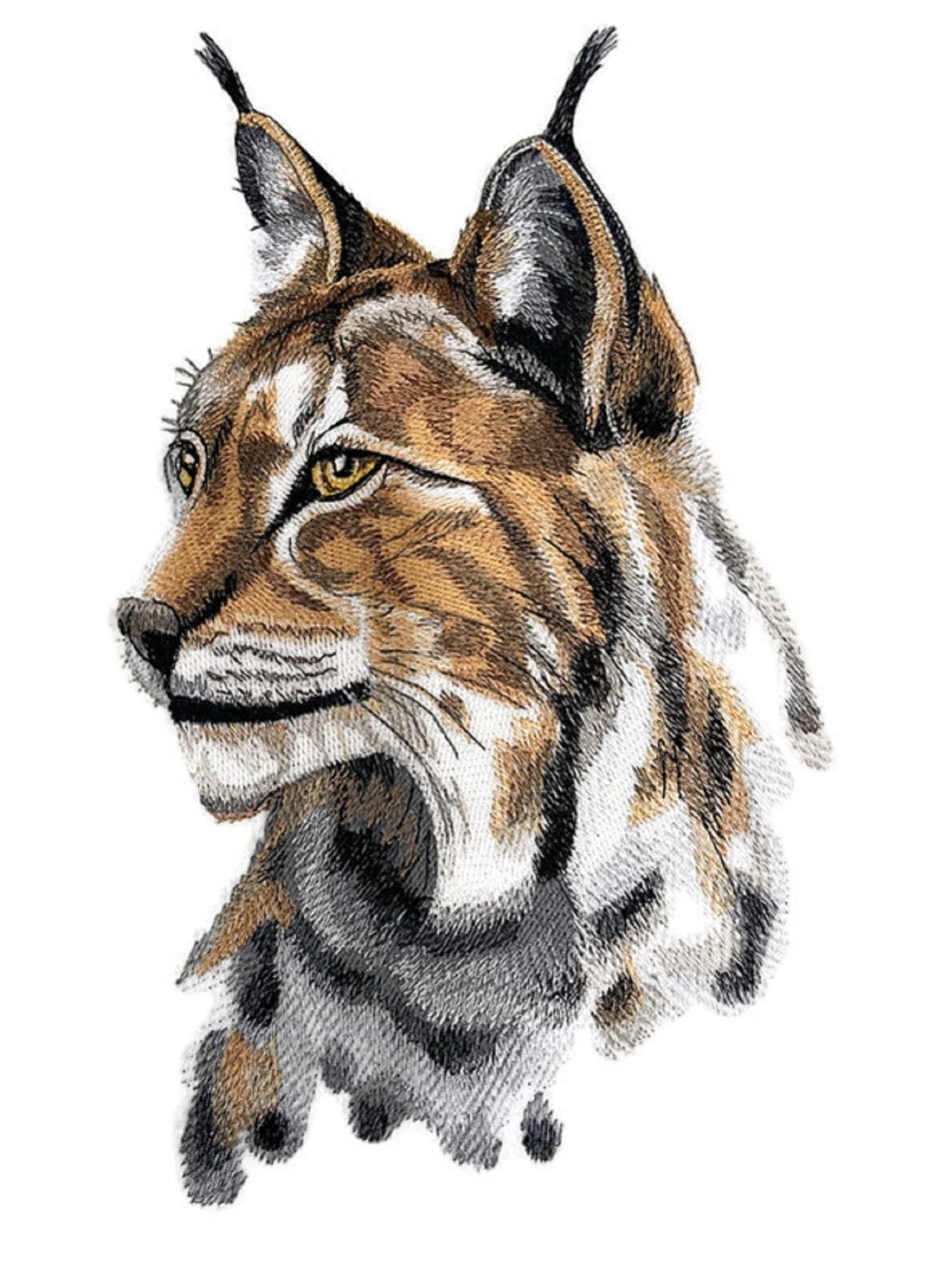 Amazing Custom Animal [Lynx Portrait ] Custom and Unique Embroidered Iron on/Sew Patch [56.85" * 11.11"]