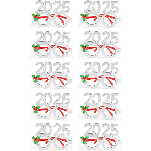 Amazing Decorative Party Accessories 2025 New Year Glasses Pack Of Ten
