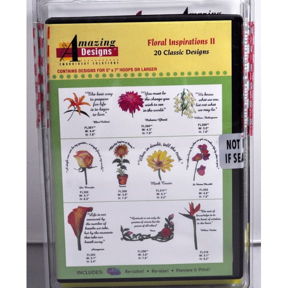 Amazing Designs Floral Inspirations II Embroidery CD, ADC-107JTK