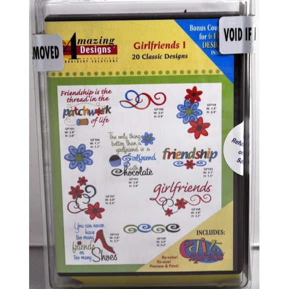 Amazing Designs Girlfriends I Embroidery CD, ADC-63TK