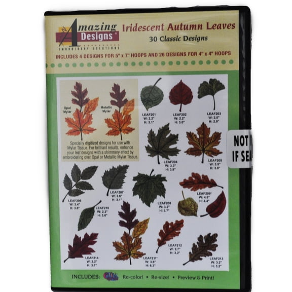 Amazing Designs Iridescent Autumn Leaves 30 Classic Designs CD ROM