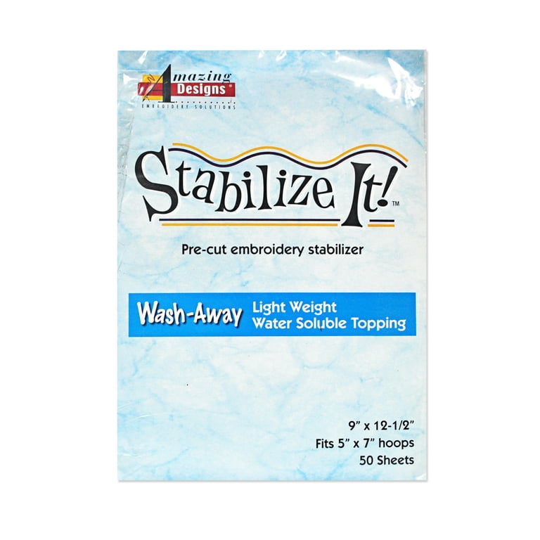 Amazing Designs Stabilize It Wash Away Pre-cut embroidery Stabilizer 9 in x  12 1/2 in
