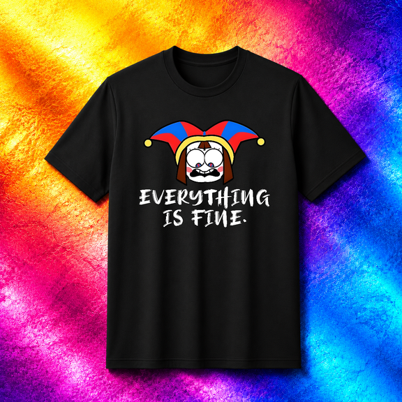 Amazing Digital Circus Pomni Everything Is Fine Cartoon Meme Unisex T-Shirt V19432,S- 5XL