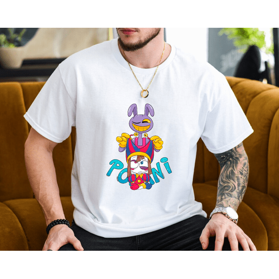Amazing Digital Funny Cartoon Circus Virtual Show Unisex T-Shirt, up to size 3XL.