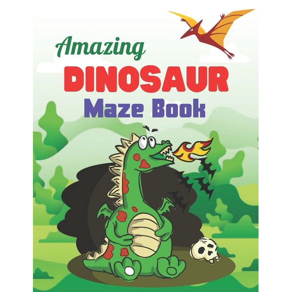 Amazing Dinosaur Maze Book : A Book Type Of Beautiful Brain games Gift (Paperback)