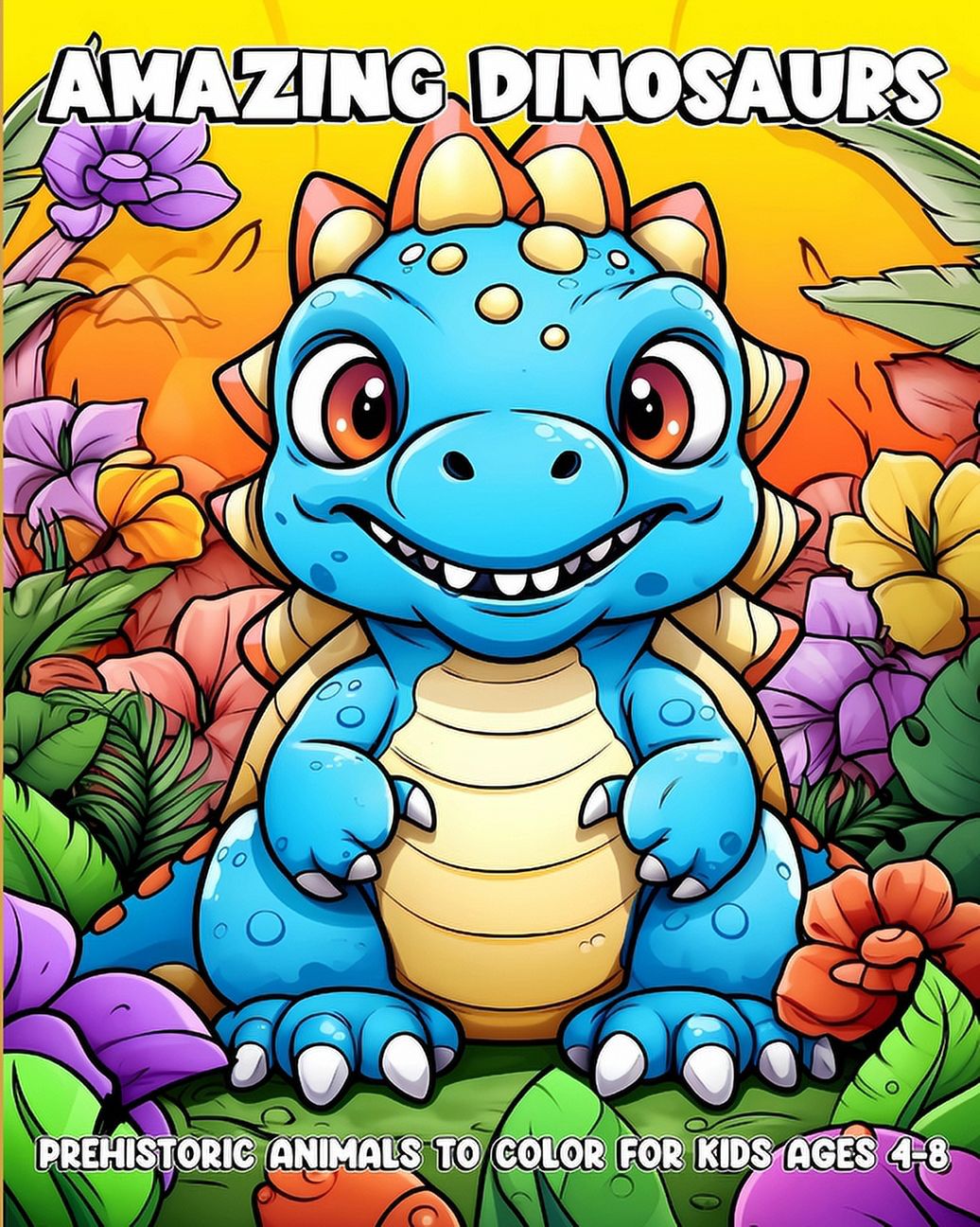 Amazing Dinosaurs: A Dinos Coloring book with Prehistoric Animals to Color for Kids Ages 4-8 (Paperback)