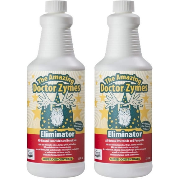 The Amazing Doctor Zymes Eliminator Concentrate - Lawn and Garden Indoor and Outdoor Plant Insects Mildews Eliminator Lawn and Garden - Concentrated - 2 Pack of 1 Quart Size