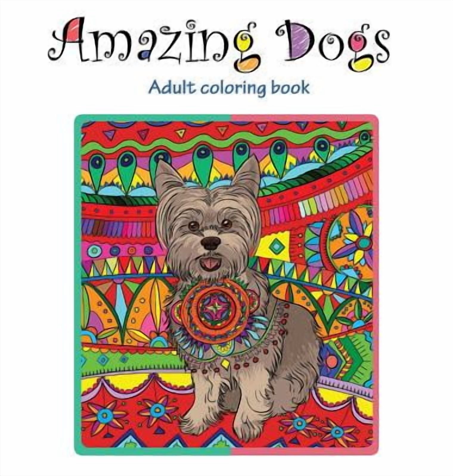 Amazing Dogs: Adult Coloring Book (Hardcover)