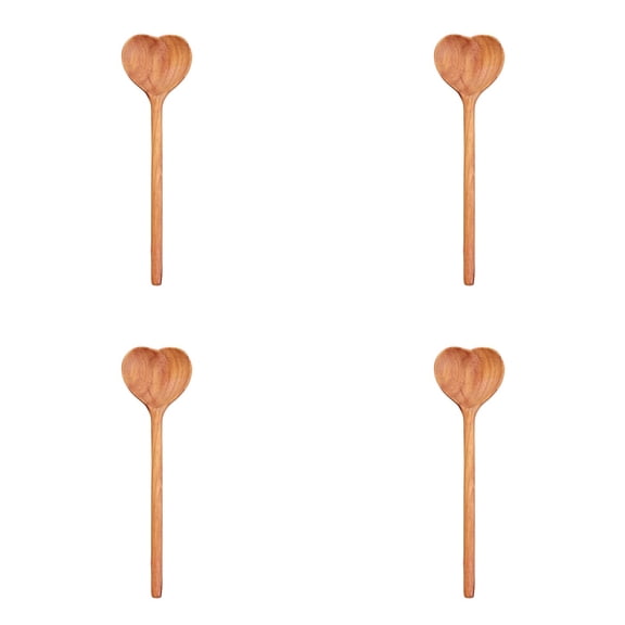 Amazing Durable Wooden Kitchen Utensil Set Spatula Cooking Tools Reusable Wood Elegant Utensils, 11.22x2.36 inch, Brown 4PCS