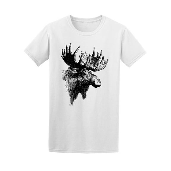 Amazing Eurasian Elk Sketch Tee Men's -Image by Shutterstock