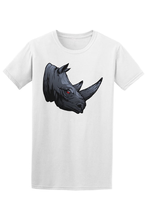 Amazing Evil Rhino Head Graphic T-Shirt Men -Image by Shutterstock, Male Medium