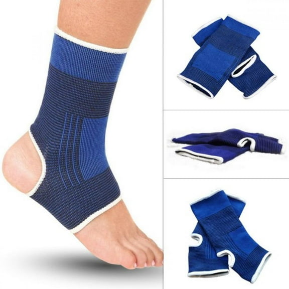 Amazing Fashion Ankle Support Compression Sleeve Sports Protection & Injury Care, Blue, 1 Pair