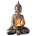 thumbnail image 1 of Amazing Fashion Buddha Candle Holders, Antique Bronze Finish, Meditation Theme, 1 of 6