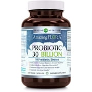 Amazing Flora Probiotic 10 Best Probiotics Strains 30 Billion 240 Veggie Capsules Supplement | Supports Better Digestive & Gut Health | Non-GMO | Gluten Free | Suitable for Vegetarians | Made in USA