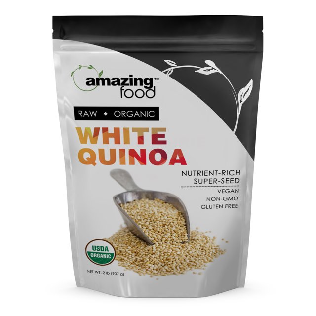 Amazing Food USDA Certified Organic White Quinoa Seeds 32 Oz Supplement