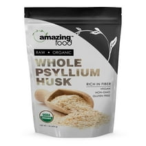 Amazing Food USDA Certified Organic Whole Psyllium Husk 16 Oz Supplement | 5 Grams Per Serving | 90  Servings | Non-GMO | Gluten Free | Made in USA