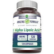 Amazing Formulas Alpha Lipoic Acid 600 Mg Per Serving 120 Capsules Supplement | Non-GMO | Gluten Free