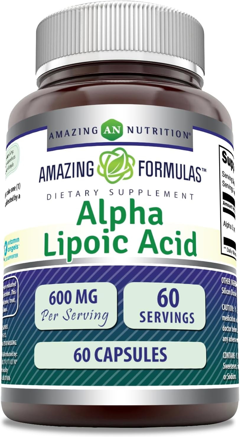 Amazing Formulas Alpha Lipoic Acid 600mg, 60 Non-GMO Gluten Free ...