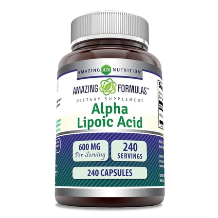 Amazing Formulas Alpha Lipoic Acid 600 Mg Per Serving 240 Capsules Supplement | Non-GMO | Gluten Free