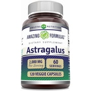 Amazing Formulas Astragalus 2000 mg Per Serving 120 Capsules Supplement | Made From Pure Astragalus Membranaceus Plant Root Extract | Non-GMO | Gluten Free
