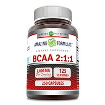 Amazing Formulas BCAA 2:1:1 1000 Mg Per Serving 250 Capsules | 125 Servings | Branched Chain Amino Acids | Post Workout Muscle Recovery Capsules for Men & Women | Made in USA