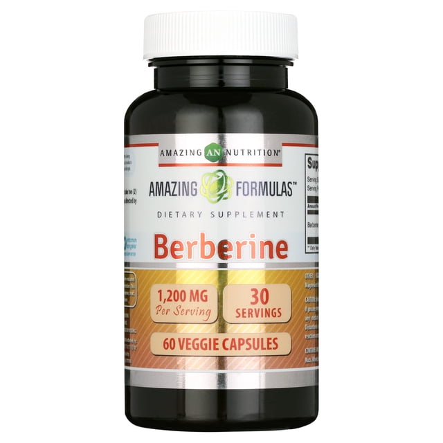 Amazing Formulas Berberine 1200mg, 60 Non-GMO, Gluten-Free Veggie ...