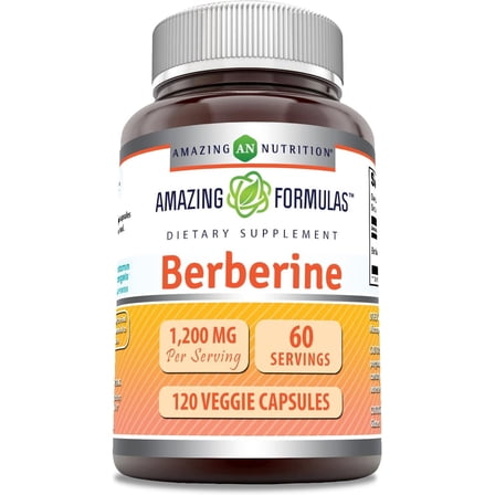 Amazing Formulas Berberine 1200 mg per Serving 120 Veggie Capsules Supplement | Non GMO | Gluten Free | Made in USA