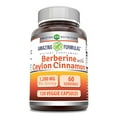 thumbnail image 1 of Amazing Formulas Berberine with Pure Ceylon Cinnamon 1200 Mg Per Serving 120 Veggie Capsules Supplement | Premium Complex Supplement | Non-GMO | Gluten Free | Made in USA | Ideal for Vegetarians, 1 of 6