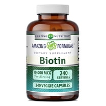 Amazing Formulas Biotin 10000 Mcg Per Serving 240 Veggie Capsules Supplement | Vitamin B7 Supplement | Non-GMO | Gluten Free