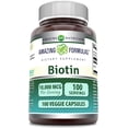 thumbnail image 1 of Amazing Formulas Biotin 10000mcg Per Serving 100 Veggie Capsules Supplement | Non GMO | Gluten Free | Made in USA | Suitable for Vegetarians, 1 of 6