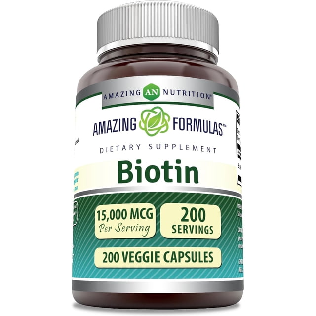 Amazing Formulas Biotin 15000 mcg 200 Veggie Capsules - Walmart.com