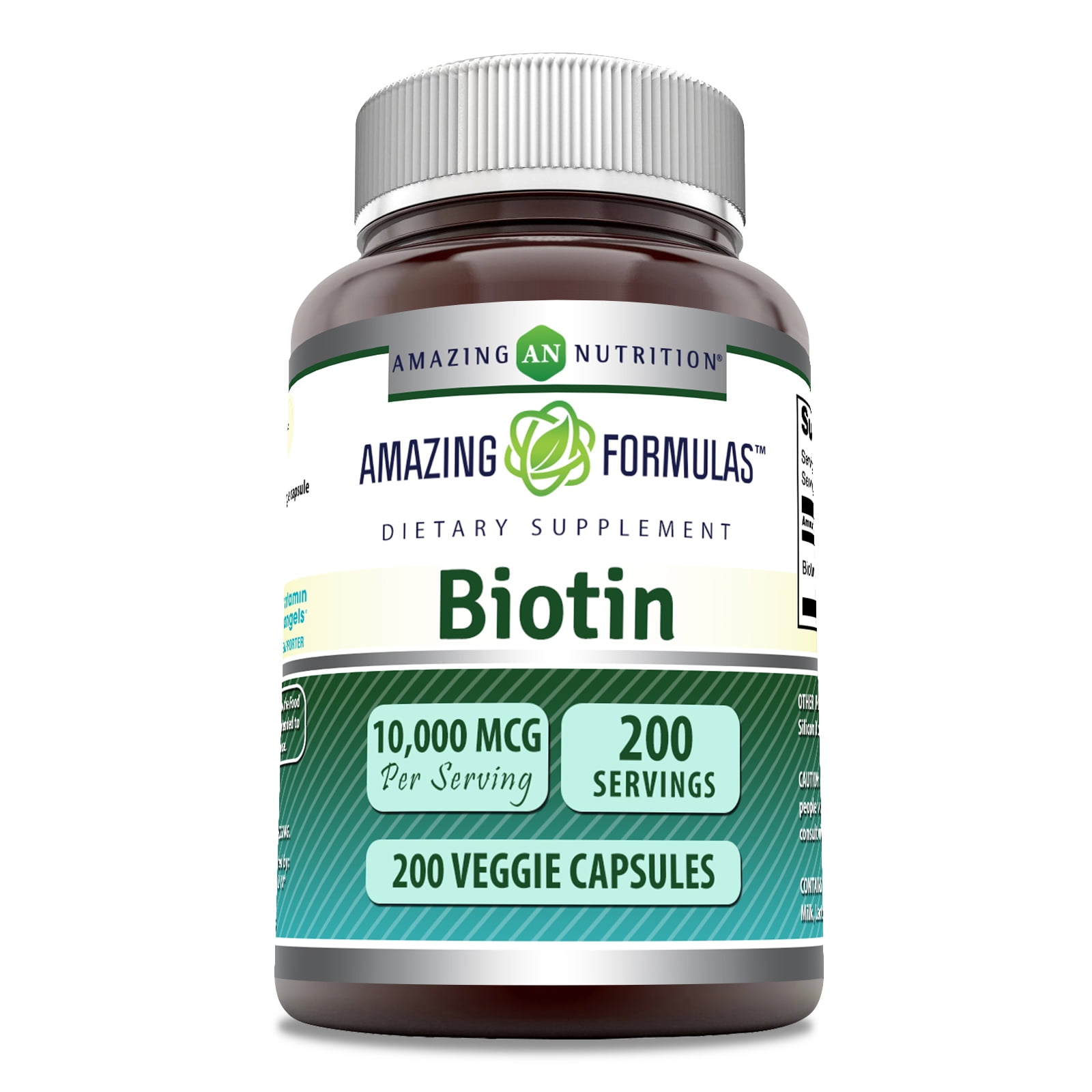 Amazing Formulas Biotin Supplement - 10,000mcg - 200 Capsules - Supports Healthy Hair, Skin & Nails - Promotes Cell Rejuvenation