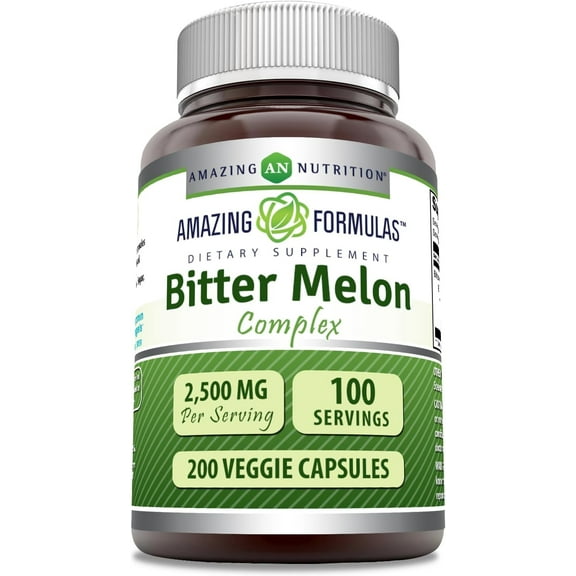 Amazing Formulas Bitter Melon Complex 2500 mg 200 Veggie Capsules Supplement | Non-GMO | Gluten Free | Made in USA
