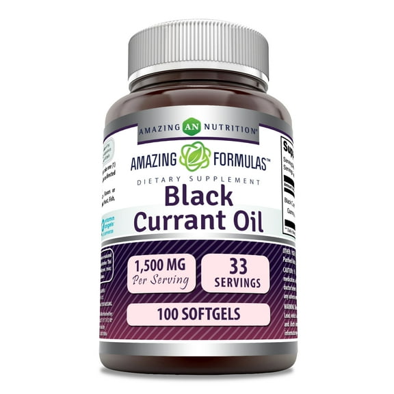 Amazing Formulas Black Currant 1500 Mg Per Serving 100 Softgels Supplement | with GLA (Gamma-Linolenic Acid) | Non-GMO | Gluten Free