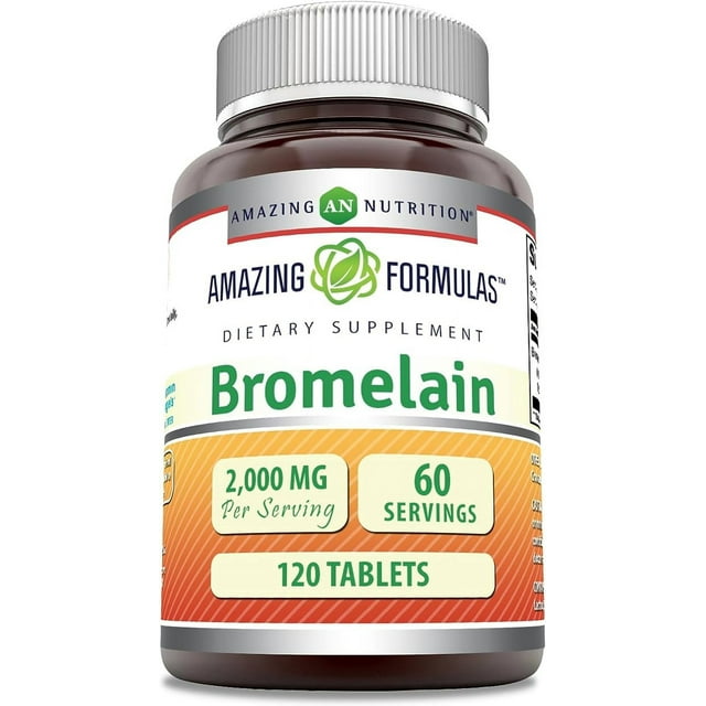 Amazing Formulas Bromelain 2000 mg Per Serving 120 Tablets Supplement