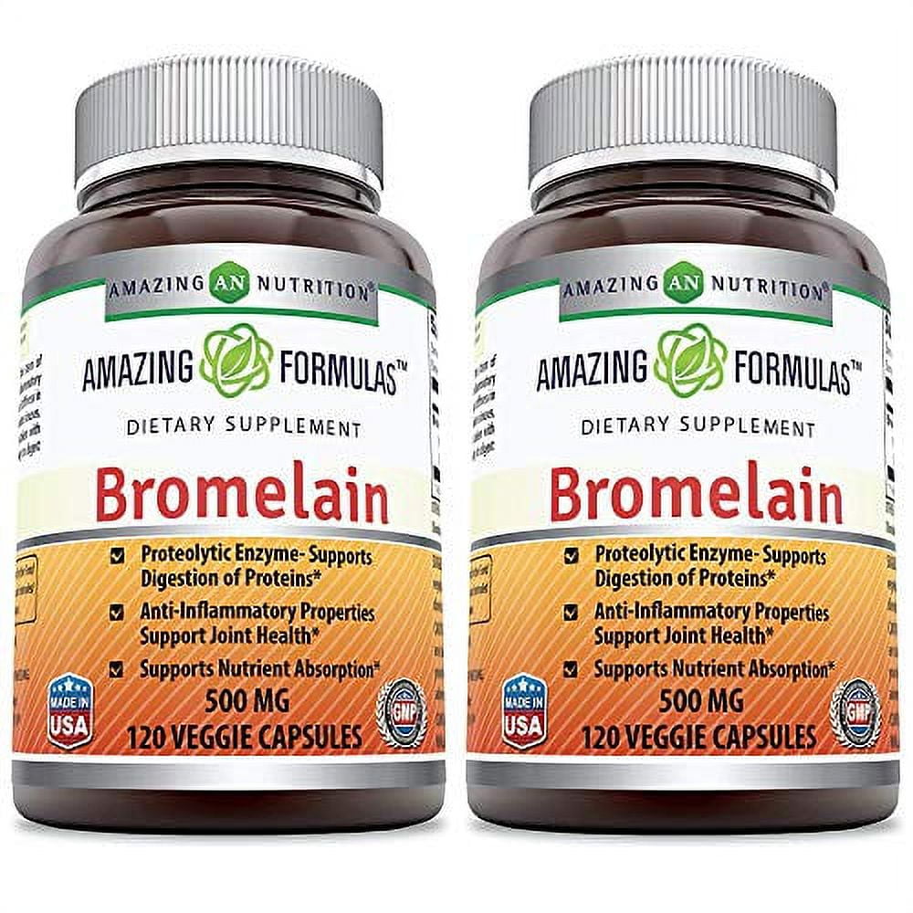 Amazing Formulas Bromelain 500 mg, 2400 GDU 240 Veggie Capsules