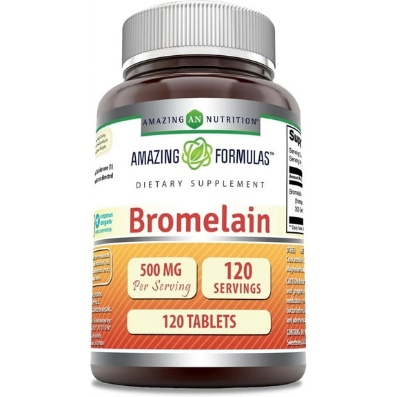 Amazing Formulas Bromelain 500mg Per Serving 120 Tablets