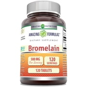 Amazing Formulas Bromelain 500 Mg Per Serving 120 Dietary Enzyme Tablets Supplement | Non-GMO | Gluten Free
