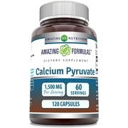 Amazing Formulas Calcium Pyruvate 1500mg Per Serving 120 Capsules Supplement | Non-GMO | Gluten Free
