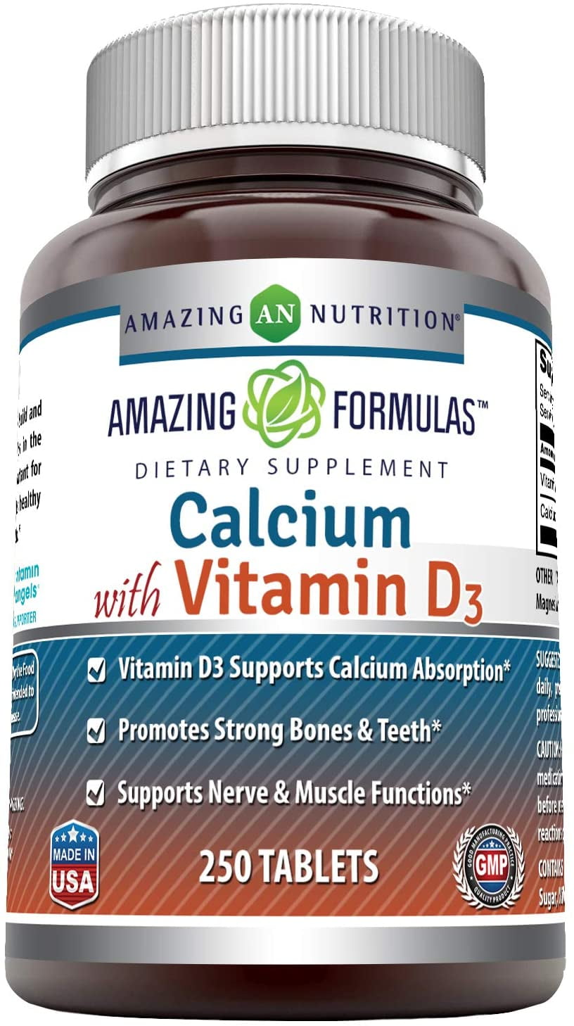 Amazing Formulas Calcium with Vitamin D3 Tablets - Supports Calcium ...