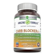 Amazing Formulas Carb Blocker Plus - 1,000 Milligrams - (Non GMO,Gluten Free) 120 Capsules