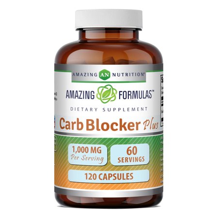 Amazing FormulasCarb Blocker Plus 1000 mg Per Serving 120 Capsules Supplement | Non-GMO | Gluten Free | Made in USA