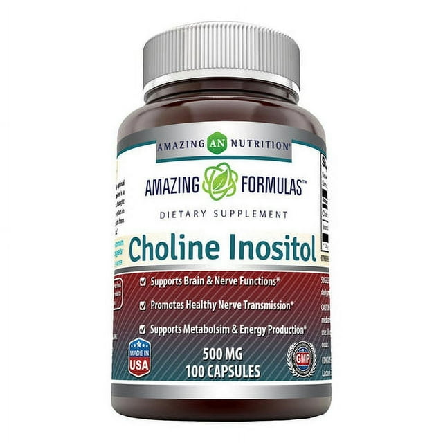 Amazing Formulas Choline Inositol Supplement 500 mg 100 Capsules (Non