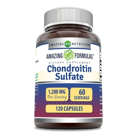 Amazing Formulas Chondroitin Sulfate 1200mg Per Serving 120 Capsules Supplement | Non-GMO | Gluten Free | Made in USA