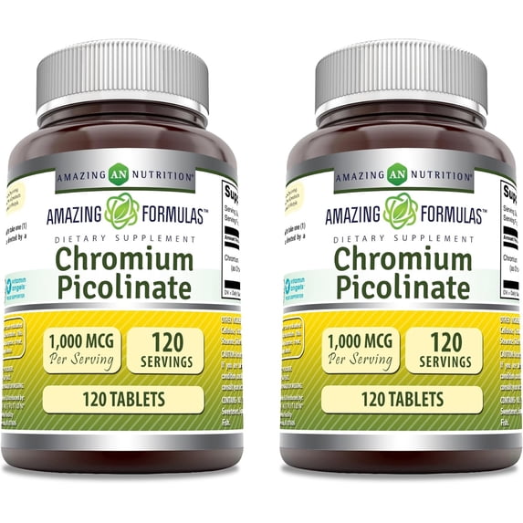 Amazing Formulas Chromium Picolinate 1000mcg 120 Tablets Supplement ...