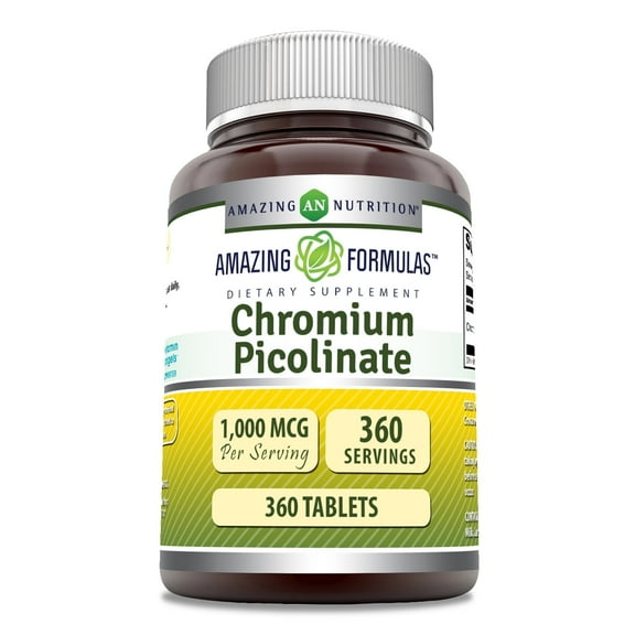 Amazing Formulas Chromium Picolinate 1000mcg 360 Tablets Supplement | Non-GMO | Gluten Free | Made in USA