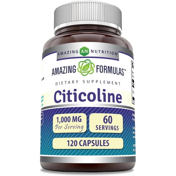 Amazing Nutrition, Citicoline 1000 Mg, 60 Capsules Supplement, Non-GMO ...