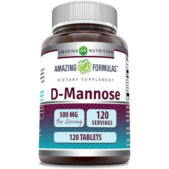 Amazing Formulas D-Mannose 500mg 120 Tablets Supplement (Non-GMO)